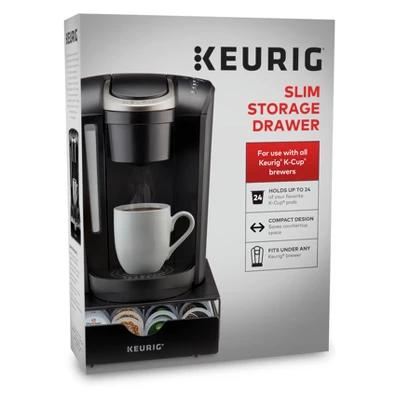 Keurig® Keurig Non-Rolling 24ct Coffee Pod Storage Drawer: Black Metal K-Cup Organizer, Freestanding Kitchen Rack 4 Keurig® Keurig Non-Rolling 24ct Coffee Pod Storage Drawer: Black Metal K-Cup Organizer, Freestanding Kitchen Rack - Image 2