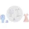 O'Creme Top Hat, Suit And Gown Silicone Fondant Mold - 2" X 3" - White