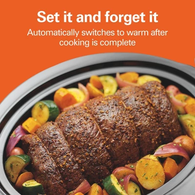 Hamilton Beach 7qt Programmable Slow Cooker - Sliver: Stoneware Pot, Stay-Cool Handles, 4 Settings, 1-Year Warranty 4 Hamilton Beach 7qt Programmable Slow Cooker - Sliver: Stoneware Pot, Stay-Cool Handles, 4 Settings, 1-Year Warranty - Image 2