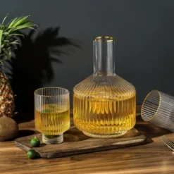 Slickblue Glass Bedside Carafe Set With Gold Rim - 59oz Water Carafe & 12.5oz Glass -Target KitchenAid GUEST 747982a1 c081 452a 9403 95acea1d2621