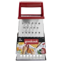 GoodCook Ready Box Grater: Stainless Steel Handheld Cheese & Vegetable Grater, Red, 8.5" Height, Hand Wash -Target KitchenAid GUEST 749fa85f fe4a 40af 9bca 886522240ba1