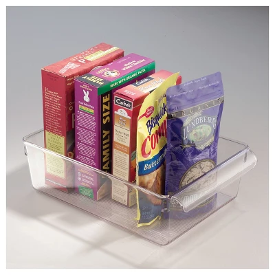 MDesign Fridge Storage Tray With Handle - Set Of 4 - Clear 7 MDesign Fridge Storage Tray With Handle - Set Of 4 - Clear - Image 5