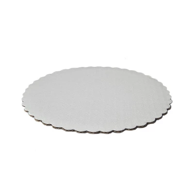 O'Creme White Scalloped Round Cake Board, 10", Pack Of 10 3 O'Creme White Scalloped Round Cake Board, 10", Pack Of 10