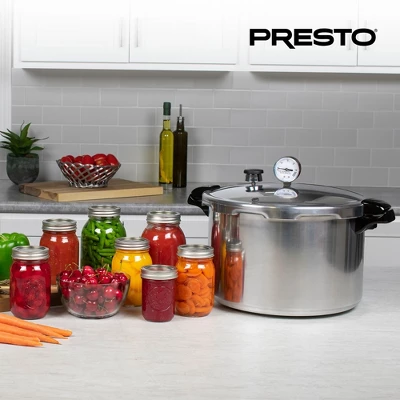 Presto Pressure Canner, Aluminum Boiling Water Canner With Rack, Gauge, And Induction Capability For Kitchen, Silver 7 Presto Pressure Canner, Aluminum Boiling Water Canner With Rack, Gauge, And Induction Capability For Kitchen, Silver - Image 5