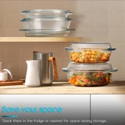 Itopfox Round Glass Casserole Dish With Lid, 4QT Large Microwave Safe Bowl For Cooking, Baking, And Serving, Dishwasher Safe -Target KitchenAid GUEST 75c8d020 7689 410c b59a b98c13345053