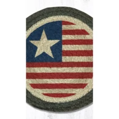 Earth Rugs Original Flag Round Trivet – Rustic Americana Kitchen Hot Pad 10"x10" -Target KitchenAid GUEST 75d58516 e94b 42a6 8263 8a310b9d3574
