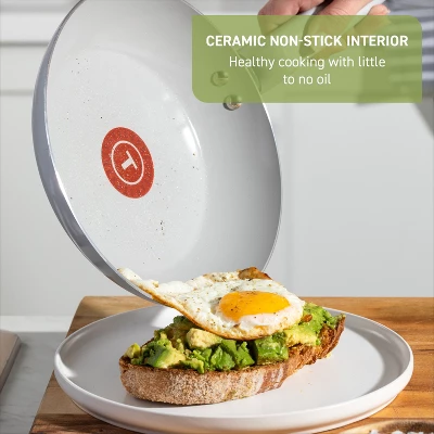 T-fal 12pc Ceramic Nonstick Cookware Set, Refresh Ceramic, Mint Green 4 T-fal 12pc Ceramic Nonstick Cookware Set, Refresh Ceramic, Mint Green - Image 2