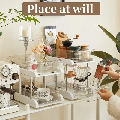 1 Pack 2 Tier Under Sink Organizer,Under Cabinet Organizer With Sliding Drawer Multifunctional Storage Shelves Pull Out Cabinet Organizer For Kitchen 5 1 Pack 2 Tier Under Sink Organizer,Under Cabinet Organizer With Sliding Drawer Multifunctional Storage Shelves Pull Out Cabinet Organizer For Kitchen - Image 3