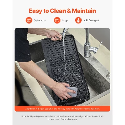 VEVOR Reversible Grill/Griddle, 20x10 Inch Pre-Seasoned Cast Iron Griddle, Portable Rectangular Pan With Handle, Family Cookware, Black 7 VEVOR Reversible Grill/Griddle, 20x10 Inch Pre-Seasoned Cast Iron Griddle, Portable Rectangular Pan With Handle, Family Cookware, Black - Image 5