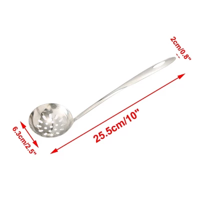 Unique Bargains Stainless Steel Mesh Slotted Strainer Ladle Cooking Utensil 10" Length Silver Tone 2 Pcs 3 Unique Bargains Stainless Steel Mesh Slotted Strainer Ladle Cooking Utensil 10" Length Silver Tone 2 Pcs
