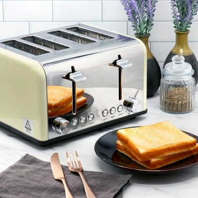 Redmond 4-Slice Extra Wide Slot 1650W Stainless Steel Toaster In Cream 6 Redmond 4-Slice Extra Wide Slot 1650W Stainless Steel Toaster In Cream - Image 4