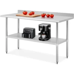 Acekool 24x48 Inch Stainless Steel Prep Table With Backsplash, Adjustable Open Shelf, Easy Clean Surface, Heavy Duty Kitchen Workstation -Target KitchenAid GUEST 779ed845 6789 4b5c b94c 4dadf833da48