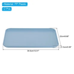Unique Bargains PP Plastic Reusable Lightweight Durable Serving Tray 2 Pcs