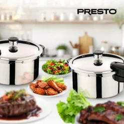 Presto Stainless Steel Pressure Cooker With Tri Clad Base, Steam Release Indicator, And Cooking Rack For Kitchen, Silver 14 Presto Stainless Steel Pressure Cooker With Tri Clad Base, Steam Release Indicator, And Cooking Rack For Kitchen, Silver -Target KitchenAid GUEST 77bb267e e5fc 4180 aa9b 2b417600283a