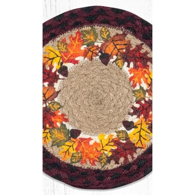 Earth Rugs 10" X 10" Round Trivet With Autumn Leaves Design, Rustic & Farmhouse Decor 4 Earth Rugs 10" X 10" Round Trivet With Autumn Leaves Design, Rustic & Farmhouse Decor - Image 2