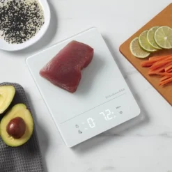 KitchenAid 11lb Waterproof Kitchen Digital Food Scale White: LED Display, Battery Powered, Coffee & Food Weight Scale -Target KitchenAid GUEST 77edac63 856d 48b6 86b9 06a97ed52265