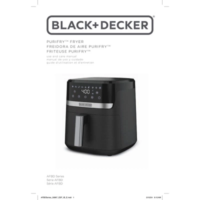 Black & Decker BLACK+DECKER Purify 4QT Air Fryer, Timer With Auto Shut-off And Shake Reminder, Digital LED Touchscreen And 9 Presets, 1300W, Dishwasher Safe Parts 6 Black & Decker BLACK+DECKER Purify 4QT Air Fryer, Timer With Auto Shut-off And Shake Reminder, Digital LED Touchscreen And 9 Presets, 1300W, Dishwasher Safe Parts - Image 4