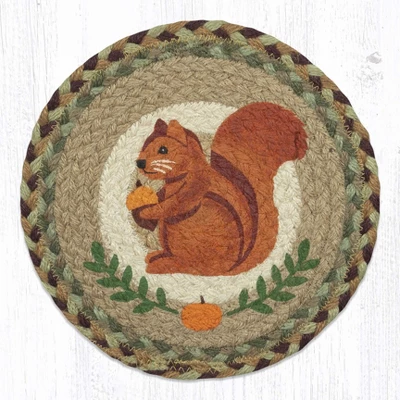 Earth Rugs Nature-Inspired Table Accent – 10" Squirrel Art On Natural Jute 5 Earth Rugs Nature-Inspired Table Accent – 10" Squirrel Art On Natural Jute - Image 3