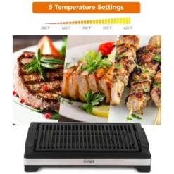 COMMERCIAL CHEF Indoor Grill For Tabletop, Countertop Or Kitchen, 1600W Electric Grill With Adjustable Temperature Control -Target KitchenAid GUEST 783e96a3 0a22 4316 a768 fba4e70f635a