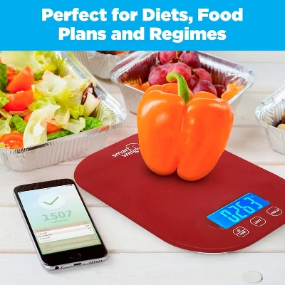 Smart Weigh Digital Food Scale - 11-pound Capacity - Red 8 Smart Weigh Digital Food Scale - 11-pound Capacity - Red - Image 6