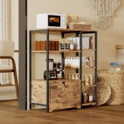 5-Tier Coffee Bar With Shelves, Bakers Rack W/Storage Cabinet, Bookshelves Storage Organizer, Display Standing Shelf Unit For Living Room -Target KitchenAid GUEST 7907c073 e42b 4380 8cb1 462fb3ad3830