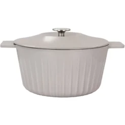 Gibson Enameled Cast Iron 5 Quart Embossed Stripe Dutch Oven With Lid In Warm Grey -Target KitchenAid GUEST 793703ea 2f42 4e80 8e58 7a2730df94b1