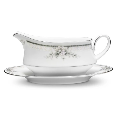 Noritake Sweet Leilani Gravy Boat With Tray 4 Noritake Sweet Leilani Gravy Boat With Tray - Image 2