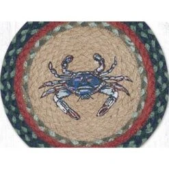 Earth Rugs Round Trivet – Blue Crab Printed Coastal Design, 10"x10", Braided Natural Jute -Target KitchenAid GUEST 79631343 4475 4c7c bd45 728fe913896e