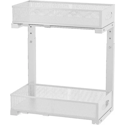 Acekool 2-Tier Under Sink Pull-Out Organizer With Adjustable Height – Kitchen & Bathroom Cabinet Storage With Mesh Baskets 8 Acekool 2-Tier Under Sink Pull-Out Organizer With Adjustable Height – Kitchen & Bathroom Cabinet Storage With Mesh Baskets - Image 6