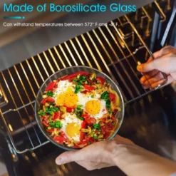 Itopfox Round Glass Casserole Dish With Lid, Borosilicate Oven Safe Bakeware For Cooking, Baking & Serving -Target KitchenAid GUEST 7974a148 e544 4938 8959 d3b04f6e040a