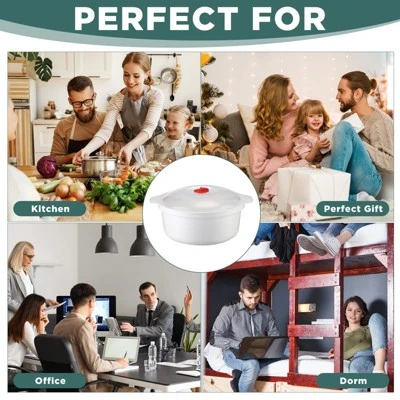 Itopfox 3-Piece Microwave Bowls With Lids And Steam Rack, Assorted Sizes For Soup, Noodles, Leftovers, Dishwasher Safe, Dorm & Kitchen Essentials 6 Itopfox 3-Piece Microwave Bowls With Lids And Steam Rack, Assorted Sizes For Soup, Noodles, Leftovers, Dishwasher Safe, Dorm & Kitchen Essentials - Image 4