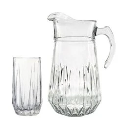 Slickblue Cristalline Glass Beverage Set – 75 Oz Pitcher & 6 X 14 Oz Tumblers, Diamond Cut Design, Dishwasher Safe -Target KitchenAid GUEST 7a0e9f80 4593 438f a8eb 42741910d802