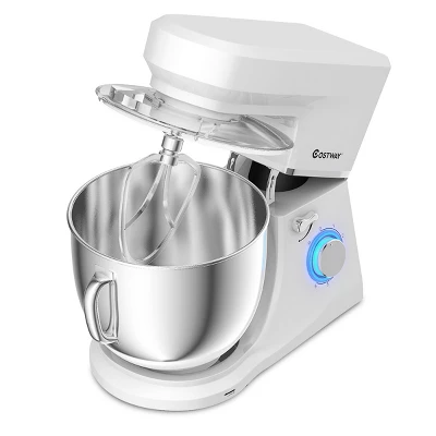 Costway Tilt-Head Stand Mixer 7.5 Qt 6 Speed 660W With Dough Hook, Whisk & Beater White 11 Costway Tilt-Head Stand Mixer 7.5 Qt 6 Speed 660W With Dough Hook, Whisk & Beater White - Image 9