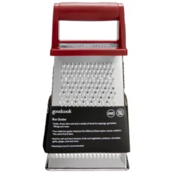 GoodCook Ready Box Grater: Stainless Steel Handheld Cheese & Vegetable Grater, Red, 8.5" Height, Hand Wash -Target KitchenAid GUEST 7ada4c6b 41a0 401a b687 2d860bfc1659