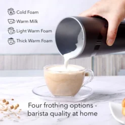 HOM Electric Milk Frother - Versatile 4-in-1 Milk Steamer And Frother For Lattes - Features Hot & Cold Foam And Milk Warmer Options (Black) 12 HOM Electric Milk Frother - Versatile 4-in-1 Milk Steamer And Frother For Lattes - Features Hot & Cold Foam And Milk Warmer Options (Black) -Target KitchenAid GUEST 7b5c8ace 198f 464c 88a4 b05995816a6d