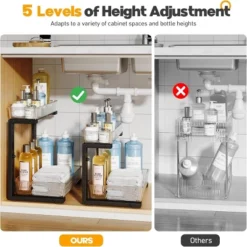 FURNIinspire 2 Pack Under Sink Organizer Pull Out Cabinet Organizer Acrylic Under Sink Storage Shelf For Kitchen Bathroom, Black, 15.6"*10.61"*5.1" -Target KitchenAid GUEST 7b686ddf a69c 4a57 ad9d 52ccbe1148bb