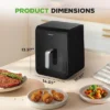 NutriChef NCAF60T01.5 6L Digital Air Fryer With Silver Handle