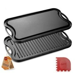 NutriChef Kitchen Flat Grill Plate Pan - Reversible Cast Iron Griddle, Classic Flat Grill Pan Design With Scraper -Target KitchenAid GUEST 7c7f1e1b 2081 437f 855a f5d5a4d81e80