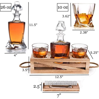 Bezrat Whiskey Decanter Gift Set 3 Bezrat Whiskey Decanter Gift Set