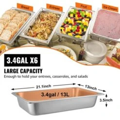 VEVOR 6 Pack Steam Table Pans 20.9 X 12.8 X 3.9 Inch Deep Steam Table Pan Full Size 13L Deep Food Container Stainless Steel Oven Tray, Silver 13 VEVOR 6 Pack Steam Table Pans 20.9 X 12.8 X 3.9 Inch Deep Steam Table Pan Full Size 13L Deep Food Container Stainless Steel Oven Tray, Silver -Target KitchenAid GUEST 7d492637 d041 4049 93e1 b12378ac805e