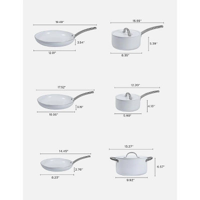 Black & Decker BLACK+DECKER 9-Piece Ceramic White Aluminum Cookware Set, Pots And Pans Set With Ceramic Non-Stick Coating 8 Black & Decker BLACK+DECKER 9-Piece Ceramic White Aluminum Cookware Set, Pots And Pans Set With Ceramic Non-Stick Coating - Image 6