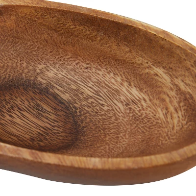 Storied Home Modern Acacia Wood Appetizer Bowl With 3 Compartments, Natural 6 Storied Home Modern Acacia Wood Appetizer Bowl With 3 Compartments, Natural - Image 4