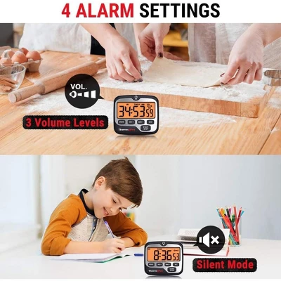 ThermoPro TM01W Kitchen Timer With Count Up And Countdown Timers For Cooking, Classroom, Exercise With LCD Screen Touch Backlight 4 ThermoPro TM01W Kitchen Timer With Count Up And Countdown Timers For Cooking, Classroom, Exercise With LCD Screen Touch Backlight - Image 2