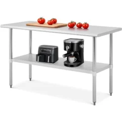 Stainless Steel Table For Prep & Work, 2-Tier Shelf Commercial Metal Worktable Adjustable Height & Leveling Feet, Extra Strength Kitchen Storage Rack -Target KitchenAid GUEST 7d99a51a 0cf0 4b76 af62 b732077cb6e8