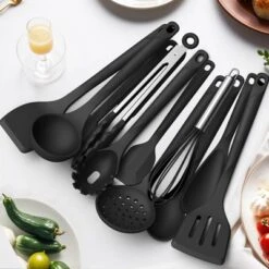 Itopfox Silicone Cooking Utensils Set - Heat Resistant, Nonstick Kitchen Tools With Spatulas, Spoons, Whisk, Tongs, Dishwasher Safe, Black 14 Itopfox Silicone Cooking Utensils Set - Heat Resistant, Nonstick Kitchen Tools With Spatulas, Spoons, Whisk, Tongs, Dishwasher Safe, Black -Target KitchenAid GUEST 7dc21498 1988 4eb3 9e9e 03a598a18d5d