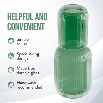 American Atelier Bedside 28 Oz Water Carafe With Tumbler/Lid - Green 7 American Atelier Bedside 28 Oz Water Carafe With Tumbler/Lid - Green - Image 5