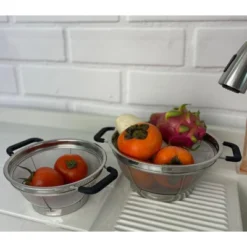 SAMMART Set Of 2 Stainless Steel Mesh Colander With Black Silicone Handle - Strainer For Pasta, Noodle And Fruits 10 SAMMART Set Of 2 Stainless Steel Mesh Colander With Black Silicone Handle - Strainer For Pasta, Noodle And Fruits -Target KitchenAid GUEST 7e4f1e93 1e0c 4d75 948f c8df6c7fac9f
