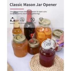 No-Dent Mason Jar Opener - Manual Multi-Purpose Canning Tool & Bottle Opener