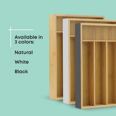 JoyJolt 5 Slot Bamboo Flatware Organizer 6 JoyJolt 5 Slot Bamboo Flatware Organizer - Image 4