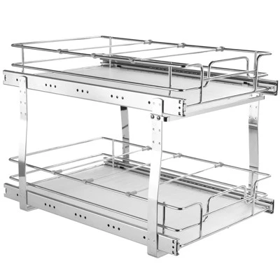 VEVOR 2 Tier 13"W X 21"D Pull Out Cabinet Organizer, Heavy Duty Slide Out Pantry Shelves, Chrome-Plated Steel Roll Out Drawers 10 VEVOR 2 Tier 13"W X 21"D Pull Out Cabinet Organizer, Heavy Duty Slide Out Pantry Shelves, Chrome-Plated Steel Roll Out Drawers - Image 8
